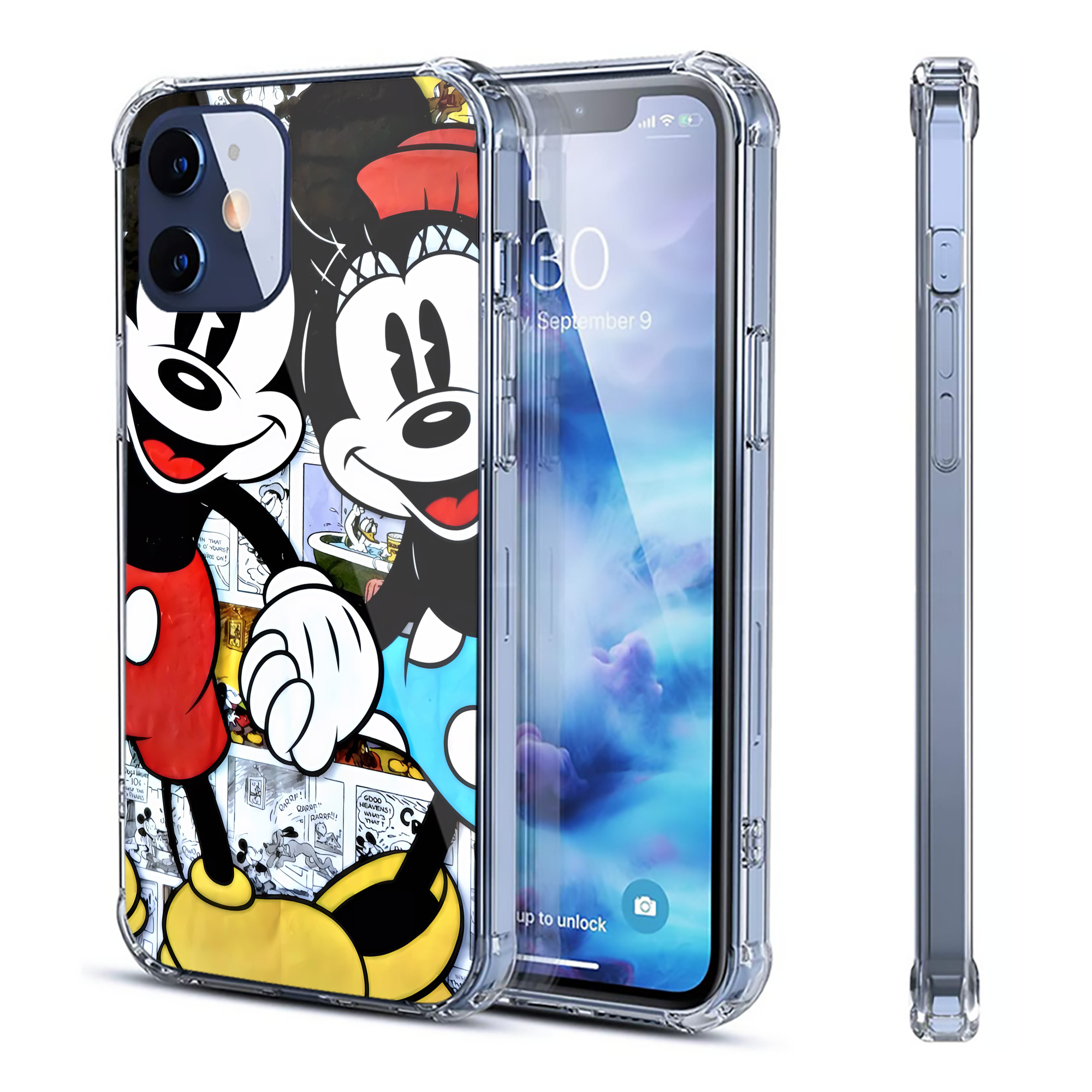 （画像用） ミッキーマウス Mickey Mouse 【iPhone 12シリーズ対応】透明スマホケース（クリアソフトケース）